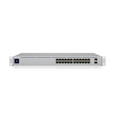 USW-Pro-24 : A 24-port, Layer 3 switch supporting 10G SFP+ connections with fanless cooling USW-Pro-24 : A 24-port, Layer 3 switch supporting 10G SFP+ connections with fanless cooling