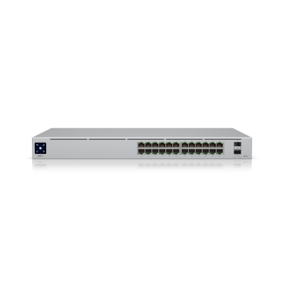 USW-Pro-24 : A 24-port, Layer 3 switch supporting 10G SFP+ connections with fanless cooling USW-Pro-24 : A 24-port, Layer 3 switch supporting 10G SFP+ connections with fanless cooling