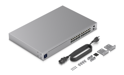 USW-Pro-24 : A 24-port, Layer 3 switch supporting 10G SFP+ connections with fanless cooling USW-Pro-24 : A 24-port, Layer 3 switch supporting 10G SFP+ connections with fanless cooling