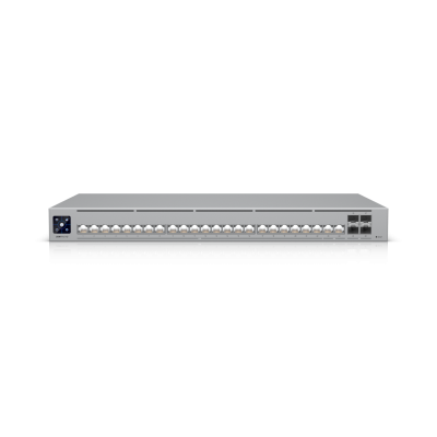 USW-Pro-HD-24 : Professional-grade, Layer 3 Etherlighting™ switch with (2) 10 GbE, (22) 2.5 GbE, and (4) 10G SFP+ ports.