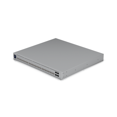 USW-Pro-HD-24-PoE (600W) : Professional-grade, Layer 3 Etherlighting™ switch with (2) 10 GbE PoE++, (22) 2.5 GbE PoE++, and (4) 10G SFP+ ports.