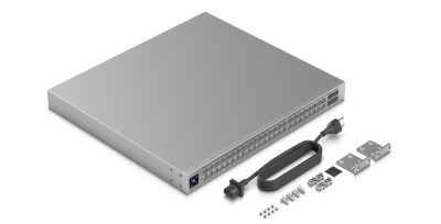 USW-Pro-Max-48-PoE ( 720W ) : A 48-port, Layer 3 Etherlighting™ switch with 2.5 GbE and PoE++ output