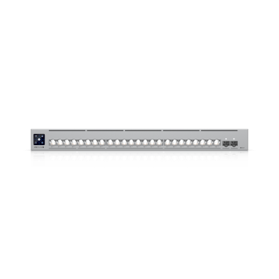 USW-Pro-XG-24-PoE (720W) : Professional-grade, 24-port Layer 3 Etherlighting PoE+++ switch with (16) 10 GbE, (8) 2.5 GbE, and (2) 25G SFP28 ports.