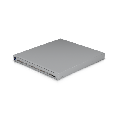 USW-Pro-XG-24-PoE (720W) : Professional-grade, 24-port Layer 3 Etherlighting PoE+++ switch with (16) 10 GbE, (8) 2.5 GbE, and (2) 25G SFP28 ports.