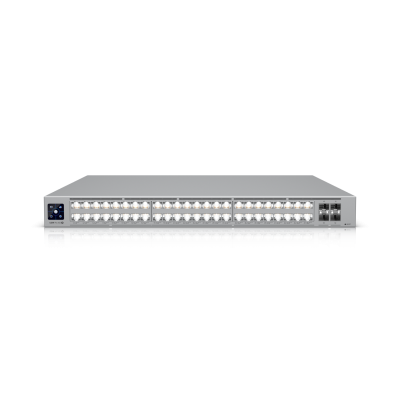 USW-Pro-XG-48-PoE (1080W) : Professional-grade, 48-port Layer 3 Etherlighting PoE+++ switch with (32) 10 GbE, (16) 2.5 GbE PoE, and (4) 25G SFP28 ports.