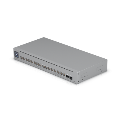 USW-Pro-Max-16-PoE : A 16-port, Layer 3 Etherlighting™ switch with 2.5 GbE, PoE++ output, and versatile mounting options