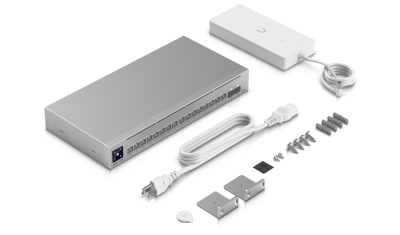 USW-Pro-Max-16-PoE : A 16-port, Layer 3 Etherlighting™ switch with 2.5 GbE, PoE++ output, and versatile mounting options