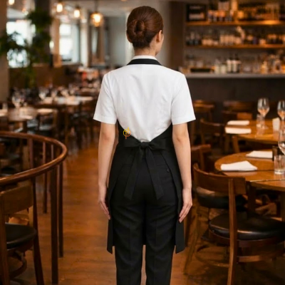 ผ้ากันเปื้อน เต็มตัว สีดำ ผ้าหน้า37