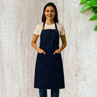 ผ้ากันเปื้อนเต็มตัว สีกรม