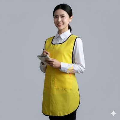 ผ้ากันเปื้อน สวมหัว สีเหลือง