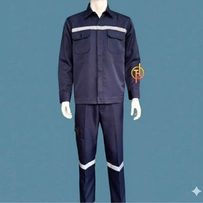 เสื้อช็อปแขนยาว สีกรม ผ้าคอมพ์ทวิว