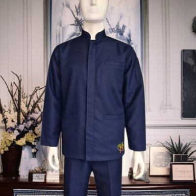 เสื้อแมสเซนเจอร์ คอจีน สีกรม