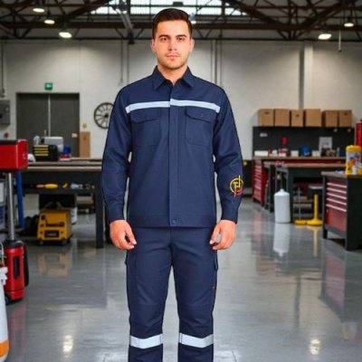 เสื้อช็อปแขนยาว สีกรม ผ้าคอมพ์ทวิว