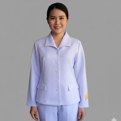 เสื้อพยาบาล คอปกปีกนก แขนยาว
