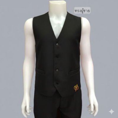 เสื้อกั๊ก สีดำ  ทรงผู้ชาย