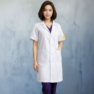 เสื้อกาวน์ยาว แขนสั้น