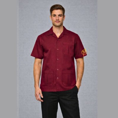 เสื้อช็อปนักศึกษา สีแดงเลือดหมู