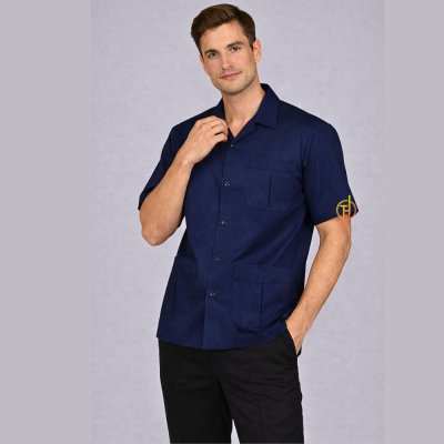 เสื้อช็อปนักศึกษา แขนสั้น สีกรม