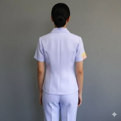 เสื้อพยาบาล แขนสั้น คอฮาวาย