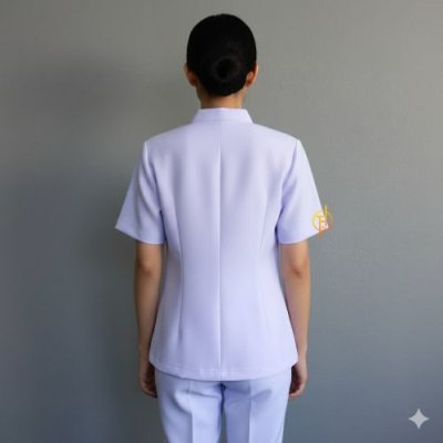 เสื้อพยาบาล แขนสั้น คอจีน