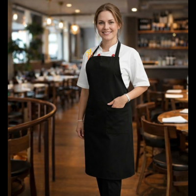 ผ้ากันเปื้อน เต็มตัว สีดำ ผ้าหน้า37