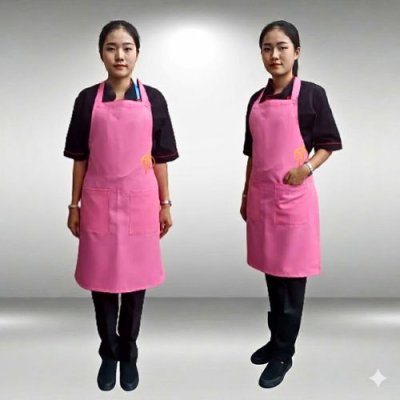 ผ้ากันเปื้อน เต็มตัว สีชมพู