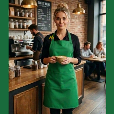 ผ้ากันเปื้อนเต็มตัว สีเขียว