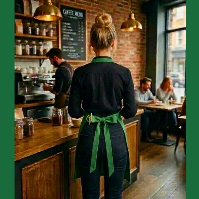 ผ้ากันเปื้อนเต็มตัว สีเขียว