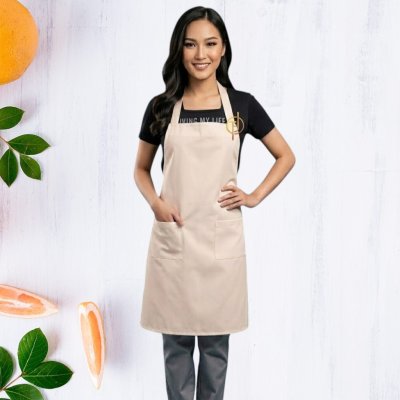 ผ้ากันเปื้อนคอเหลี่ยมเต็มตัว สีเทา