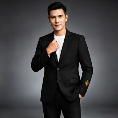 เสื้อสูทสากล สุภาพบุรุษ สีดำ