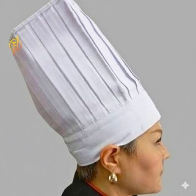 หมวกกุ๊ก สากล ทรงสูง สีขาวหัวเปิด