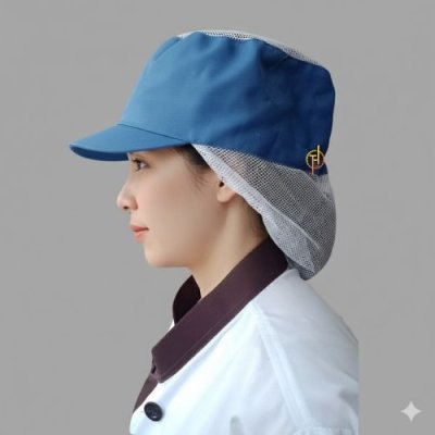 หมวกแก๊ป ตาข่ายคลุมผม สีฟ้า