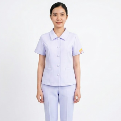 เสื้อพยาบาล แขนสั้น คอฮาวาย