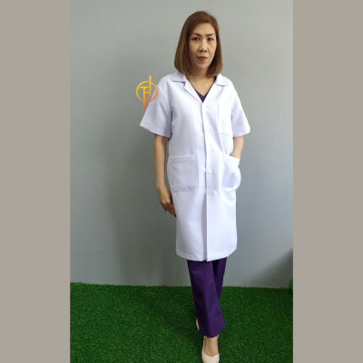 เสื้อกาวน์ยาว แขนสั้น
