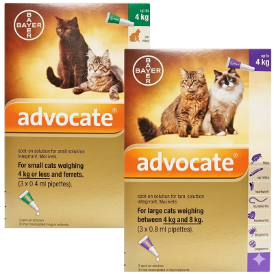 Advocate cat แอดโวเคท แคท สำหรับแมว 1 กล่อง 3หลอด ของแท้