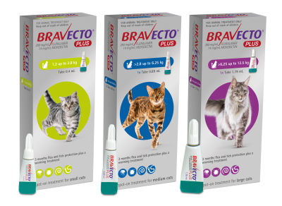 Bravecto Plus CAT บราเวคโต พลัส 1 หลอด/กล่อง ของแท้