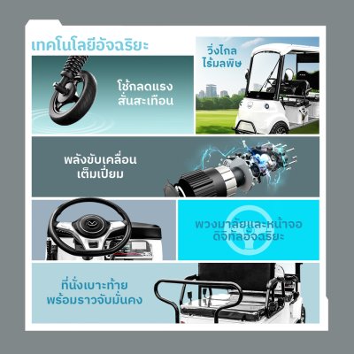 สบายรถไฟฟ้ารุ่น Golf VIP รถกอล์ฟไฟฟ้า6ที่นั่ง