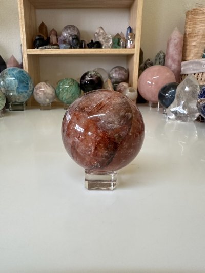 Hematoid quartz sphere