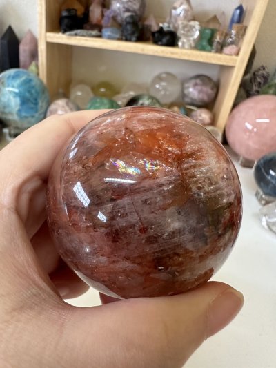 Hematoid quartz sphere