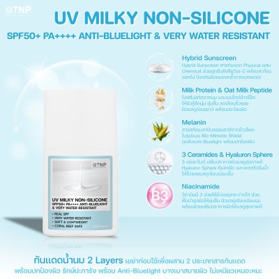 UV MILKY NON-SILICONE SPF50+ PA++++ ANTI-BLUELIGHT & VERY WATER RESISTANT