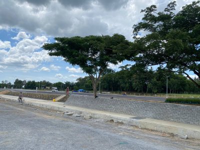 ผลงานการใช้ Geo-block (บล็อกกำแพงกันดิน) CPS หน้างาน ตลาดเจริญวัฒนา บ่อทอง จ.ชลบุรี