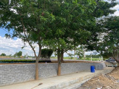 ผลงานการใช้ Geo-block (บล็อกกำแพงกันดิน) CPS หน้างาน ตลาดเจริญวัฒนา บ่อทอง จ.ชลบุรี