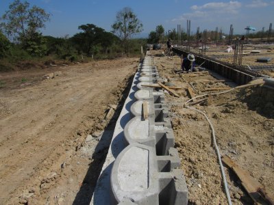 ผลงาน ที่ดินส่วนตัว สระบรี ผู้ชำนาญการ ร่วมกับ CPS ใช้กำแพงกันดิน 5.5 เมตร