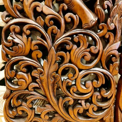 Large Chamcha Wood Elephant Family Wall Panel - 120cm Hand-Carved