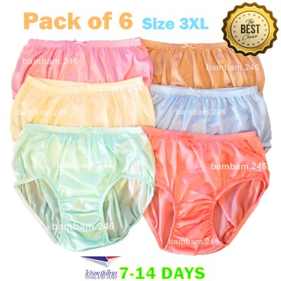 6x Vintage Shiny Nylon Panties Underwear Plus Size 3XL Women