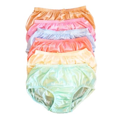 6x Vintage Shiny Nylon Panties Underwear Plus Size 3XL Women