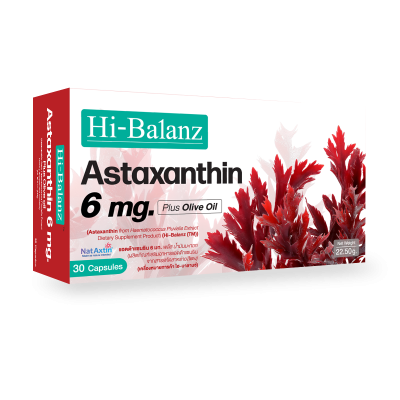 Hi-Balanz Astaxanthin 6 mg. Plus Olive oil แอตต้าแซนธิน 6 มก. พลัส น้ำมันมะกอก
