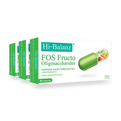 Hi-Balanz FOS FructoOligosaccharides l เอฟโอเอส ฟรุคโตโอลิโกแซคคาไรด์ 3 กล่อง รวม 90 แคปซูล
