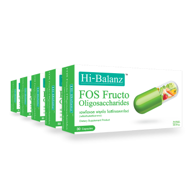 FOS FructoOligosaccharides l เอฟโอเอส ฟรุคโตโอลิโกแซคคาไรด์ 5 กล่อง รวม 150 แคปซูล