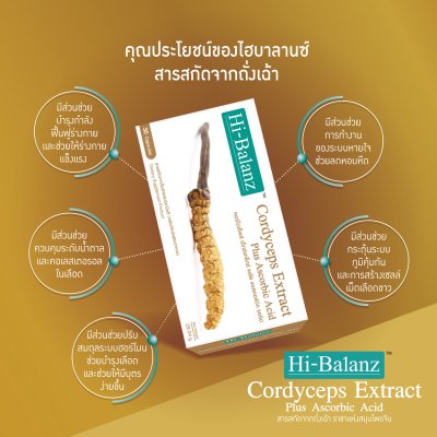 Hi-Balanz Cordyceps Extract Plus Ascorbic Acid  / ไฮบาลานซ์ สารสกัดจากถั่งเฉ้าผสมวิตามินซี